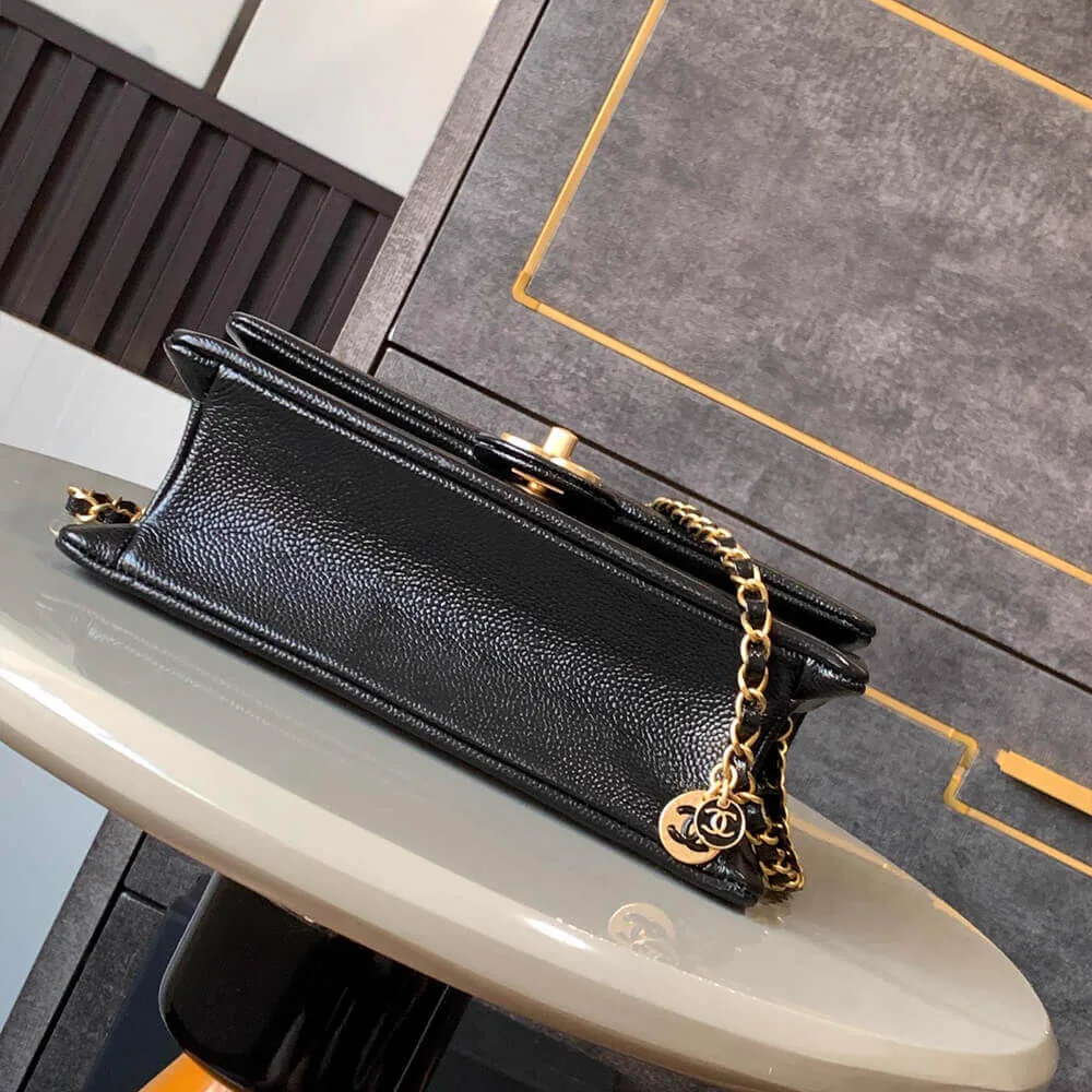Reference image illustrating Replica CHANEL Small Flap Bag – Classic Quilted Lambskin with CC Turn-Lock Closure