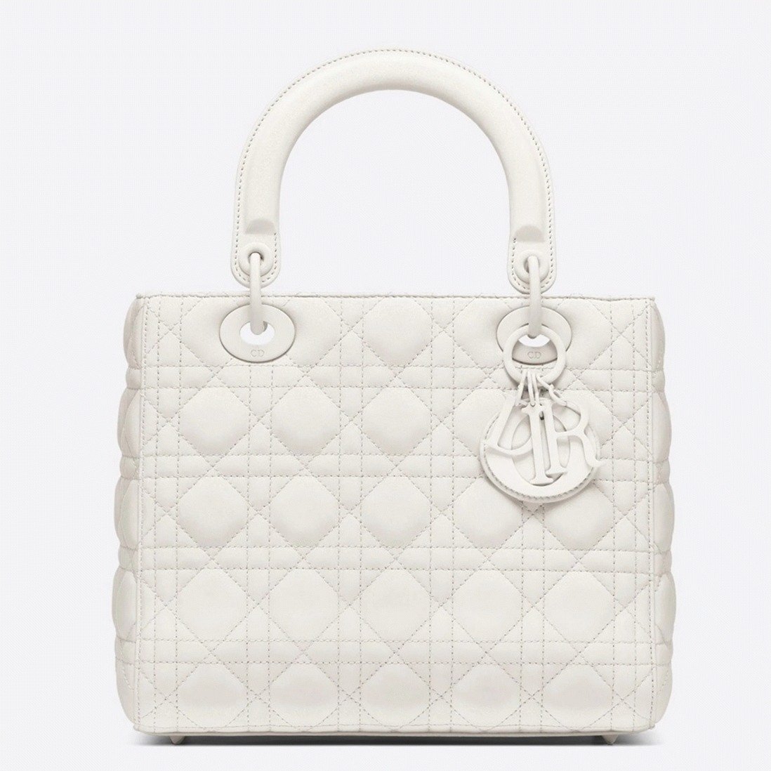 Replica Dior Lady Dior Medium Bag in White – Iconic Cannage Design cover image