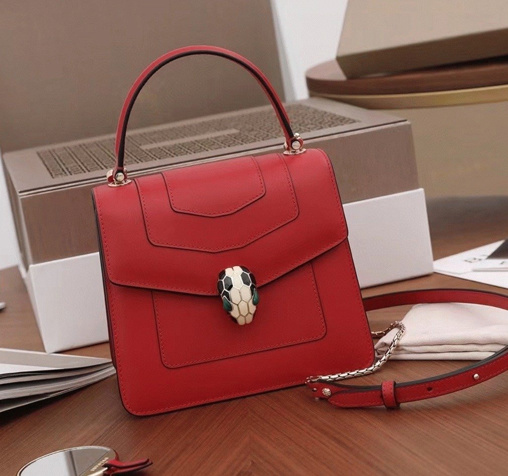 Reference image illustrating Replica Bvlgari Serpenti Forever Small Bag in Red Calfskin – Style & Design Guide