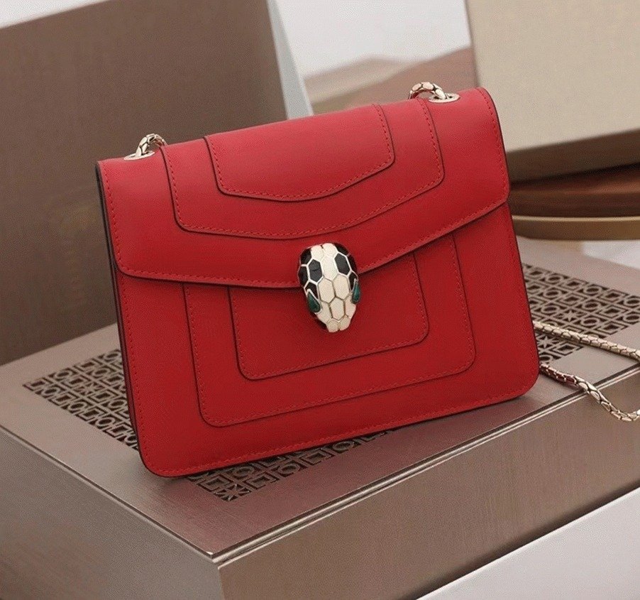 Reference image illustrating Replica Bvlgari Serpenti Forever Small Crossbody Bag Red Leather – Iconic Italian Design