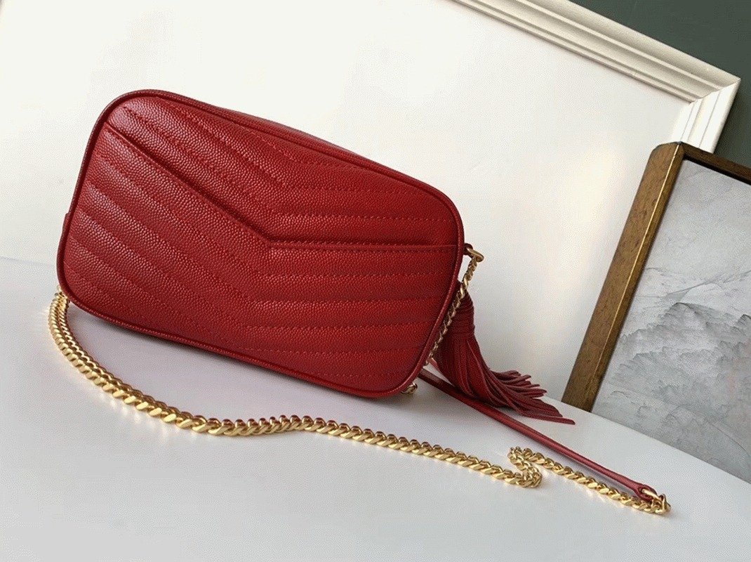 Reference image illustrating Replica Saint Laurent Lou Mini Bag in Red – A Detailed Style Guide
