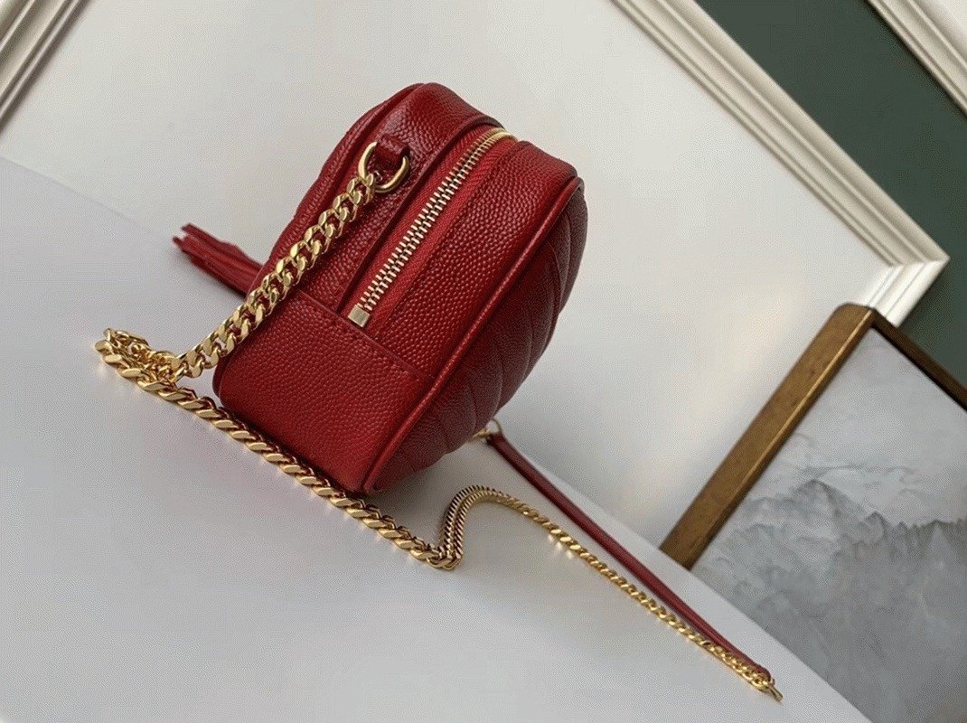 Reference image illustrating Replica Saint Laurent Lou Mini Bag in Red – A Detailed Style Guide