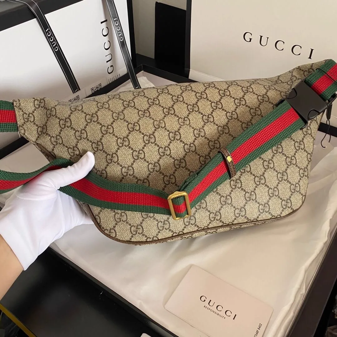 Replica Gucci GG Supreme Belt Bag 529711 – Iconic Crossbody in Beige and Ebony Canvas cover image