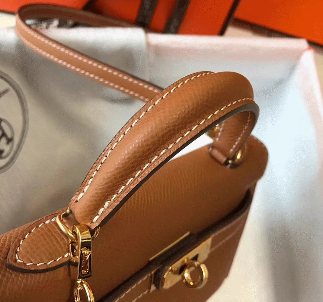 Reference image illustrating Replica Hermès Kelly Mini II Bag in Gold: History, Design & Styling of the Iconic Kelly