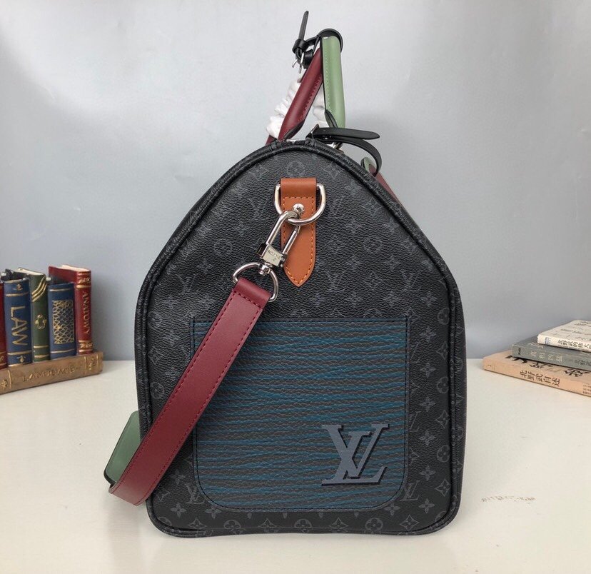 Reference image illustrating Replica Keepall Bandouliere 50 Travel Bag Inspired by Louis Vuitton Classic Design