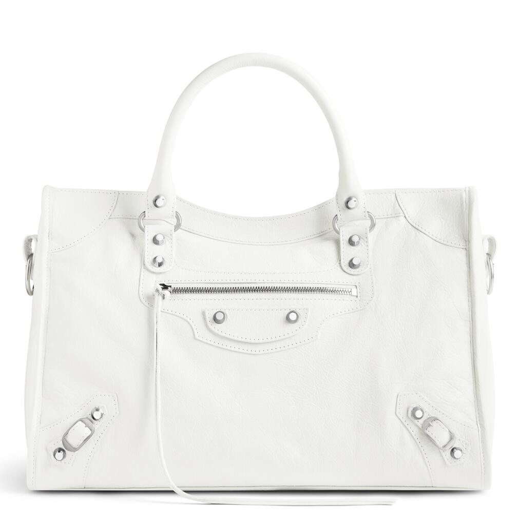 Replica Balenciaga Le City Medium Bag in White Arena Lambskin – A Detailed Style Guide cover image