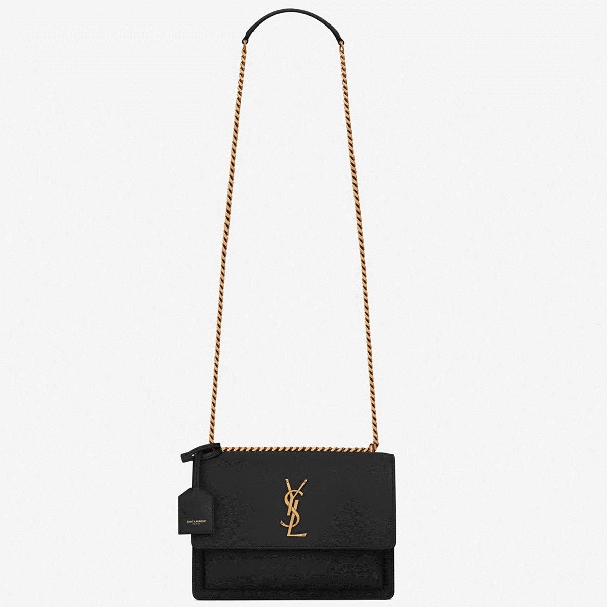 Replica Saint Laurent Sunset Medium Chain Bag in Black Calfskin – A Detailed Style Guide cover image