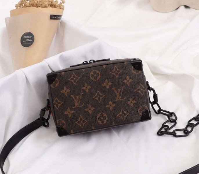 Reference image illustrating Replica Louis Vuitton Monogram Canvas Mini Soft Trunk Black Bag – Style & Design Guide