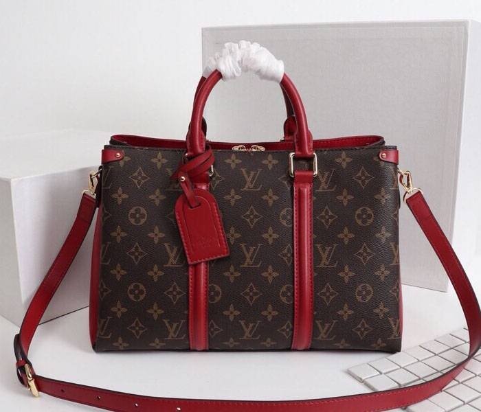 Replica Louis Vuitton Monogram Canvas Soufflot MM Bag in Cerise Red thumbnail