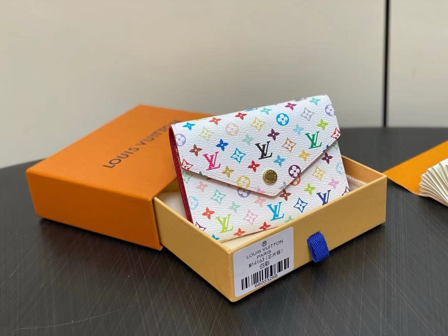 Replica Louis Vuitton x Takashi Murakami Victorine Wallet – Multicolor Monogram Compact Design cover image