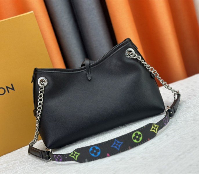 Reference image illustrating Replica Louis Vuitton x TM CarryAll Vibe BB in Black – A Detailed Style Guide