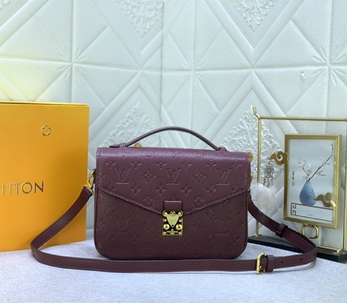 Replica LV Monogram Empreinte Leather Métis Hobo Bag in Wine cover image