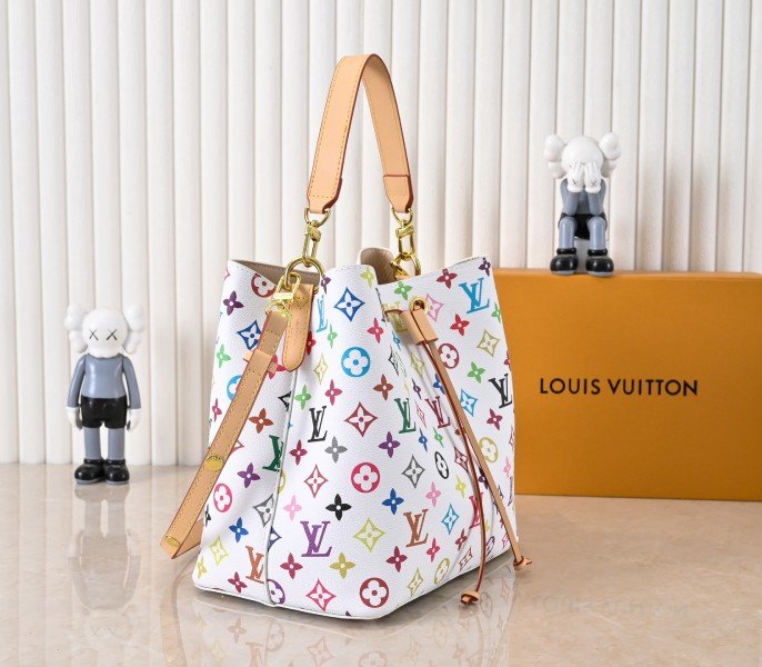Reference image illustrating Replica LV x TM Multicolored NeoNoe MM in White: A Detailed Style Guide