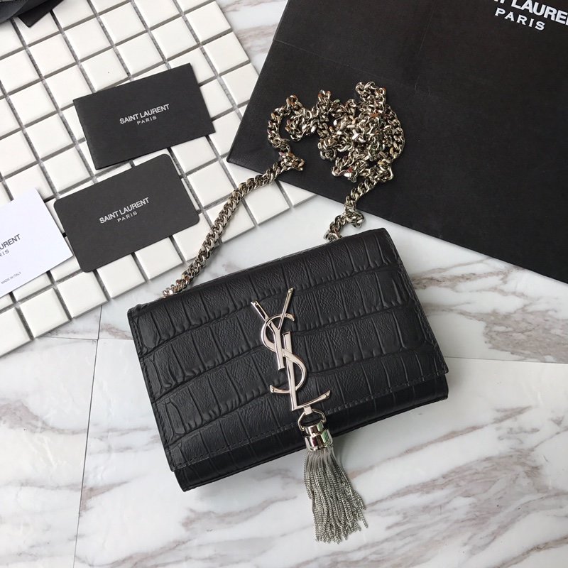 Replica Yves Saint Laurent Monogram Chain Wallet in Crocodile Embossed Shiny Leather (Unconfirmed Model) cover image