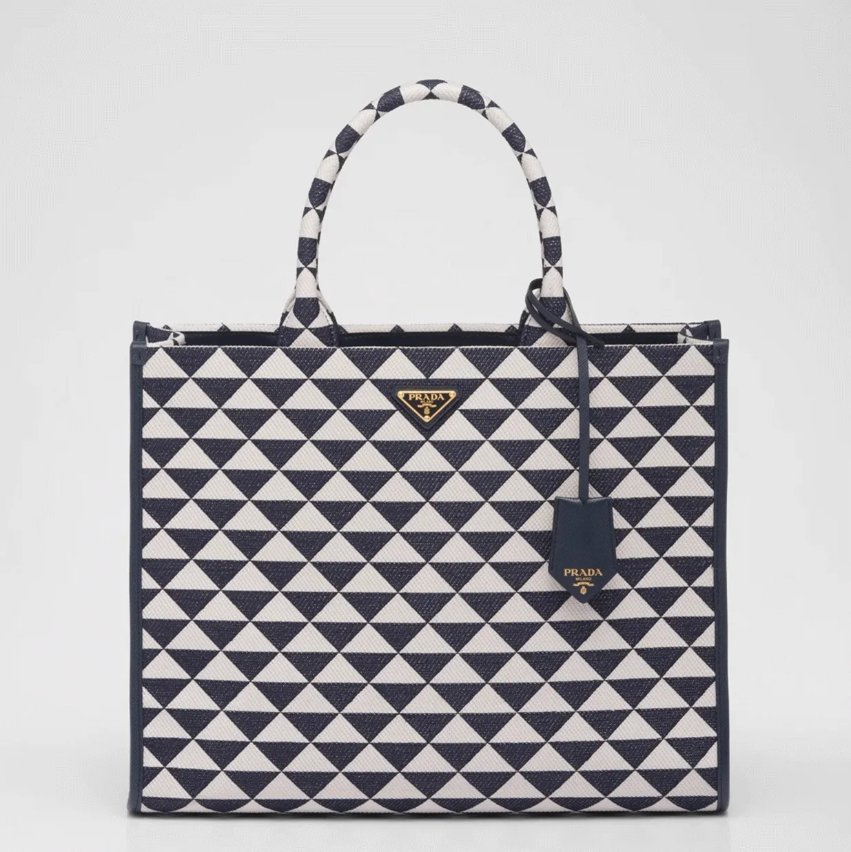 Replica Prada Symbole Large Bag in White/Blue Jacquard Fabric – A Detailed Style Guide cover image