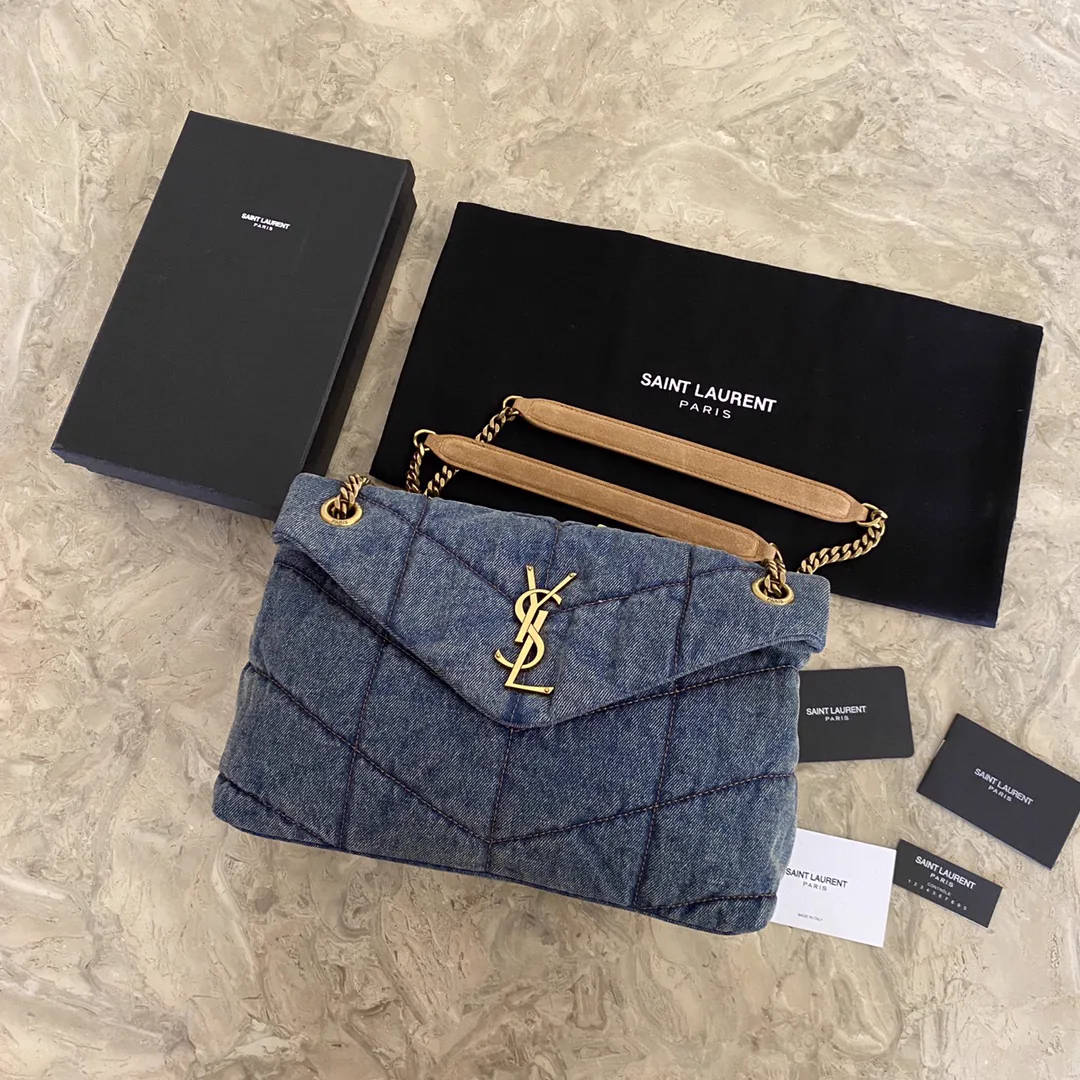 Reference image illustrating Replica Yves Saint Laurent Loulou Puffer Medium Bag in Quilted Lambskin