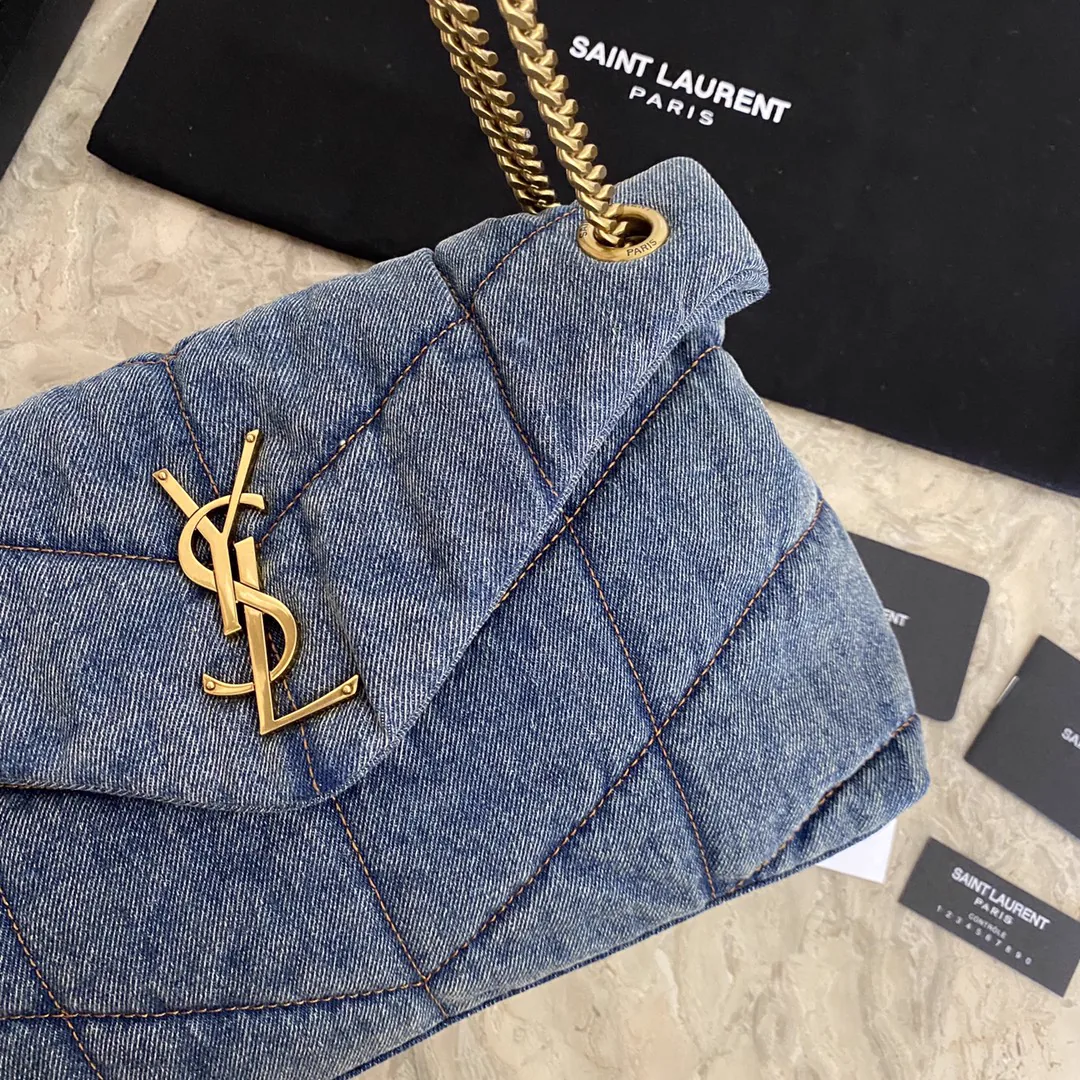 Reference image illustrating Replica Yves Saint Laurent Loulou Puffer Medium Bag in Quilted Lambskin
