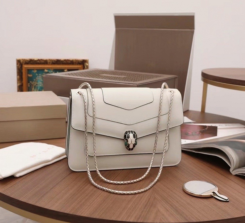 Reference image illustrating Replica Bvlgari Serpenti Forever Medium Shoulder Bag White Calfskin – Design, History & Styling Guide