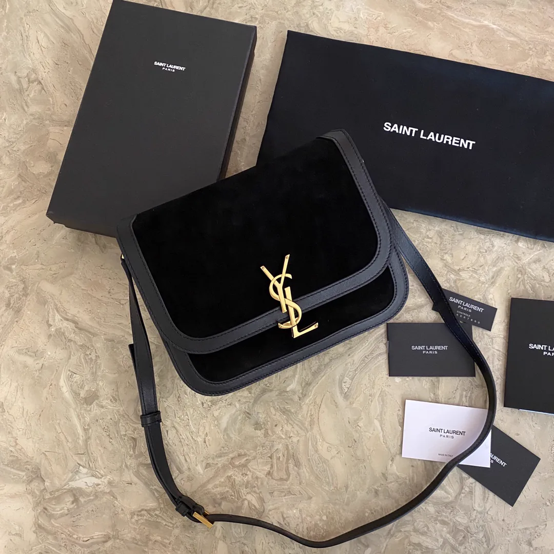Replica Yves Saint Laurent Solferino Medium Soft Satchel in Suede and Smooth Leather thumbnail