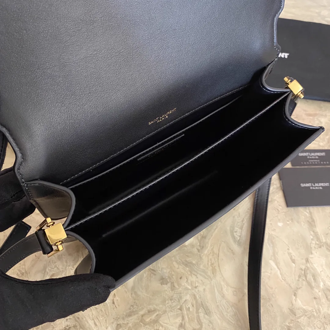 Reference image illustrating Replica Yves Saint Laurent Solferino Medium Soft Satchel in Suede and Smooth Leather