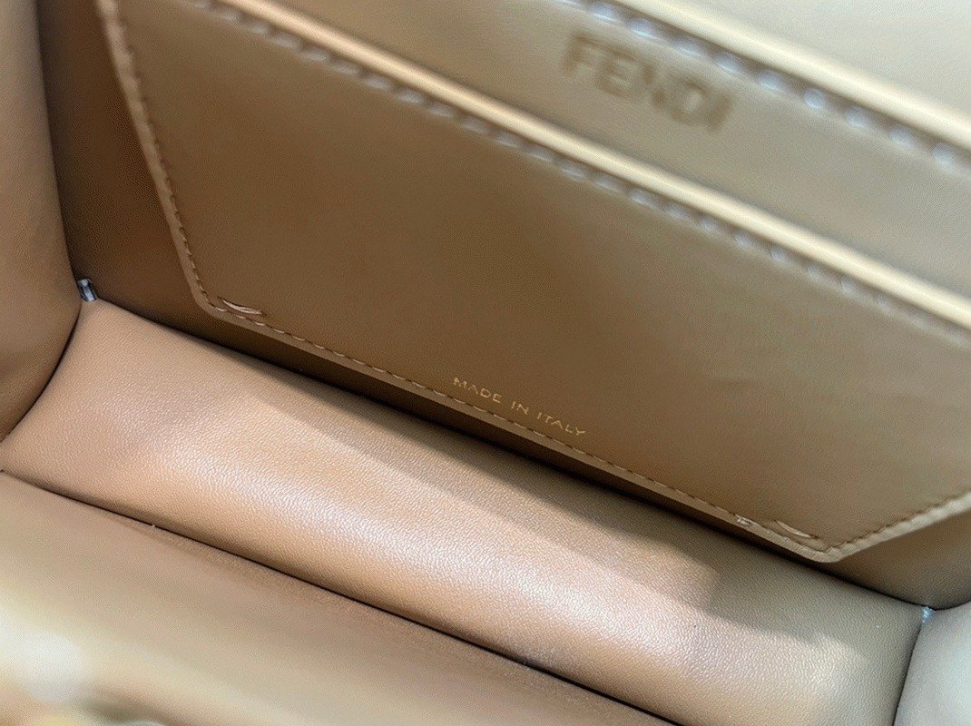 Reference image illustrating Replica Fendi Peekaboo ISeeU Petite Bag in Beige Nappa Leather – Style Guide & History