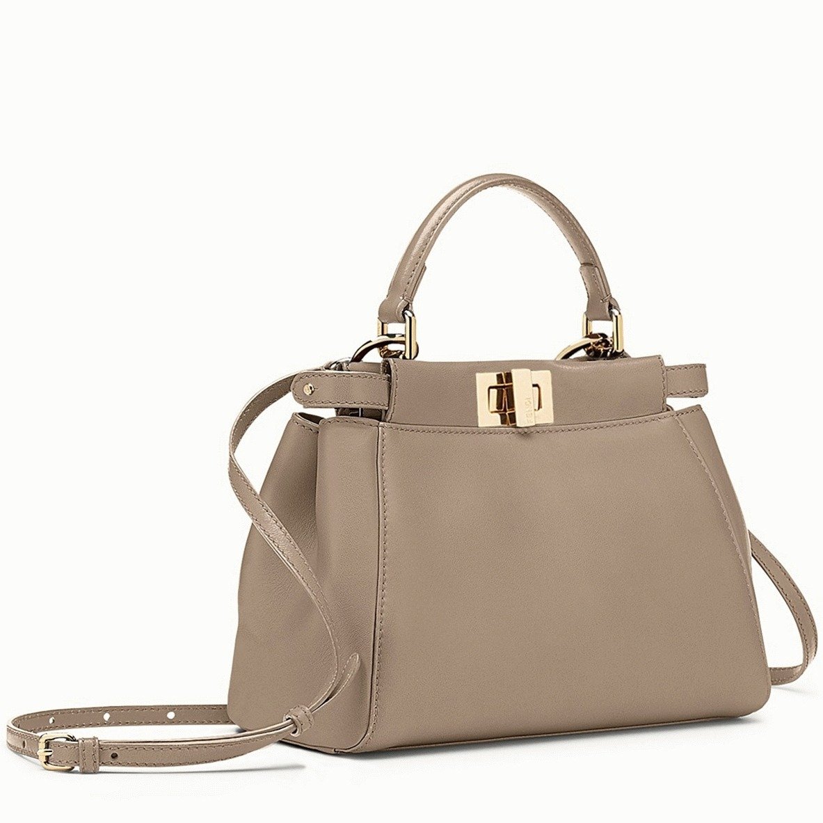 Replica Fendi Peekaboo Mini Bag in Dove Grey Nappa Leather – A Style Icon Reimagined thumbnail