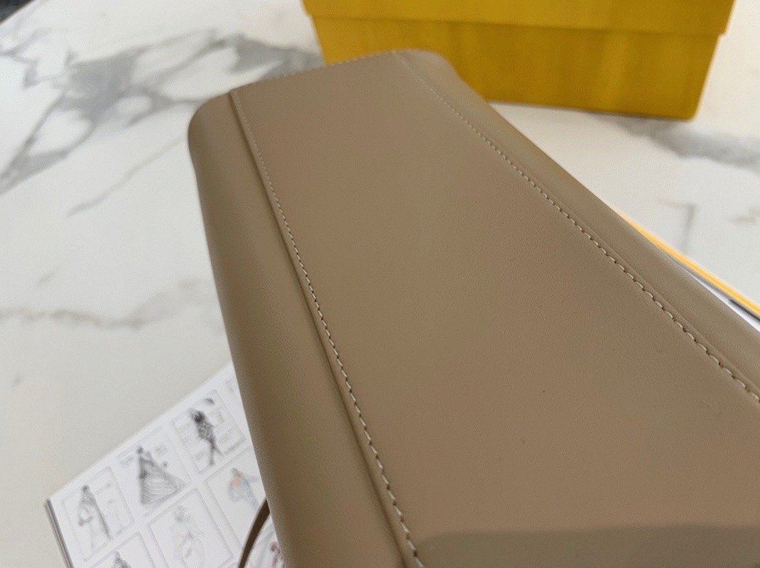Reference image illustrating Replica Fendi Peekaboo Mini Bag in Dove Grey Nappa Leather – A Style Icon Reimagined