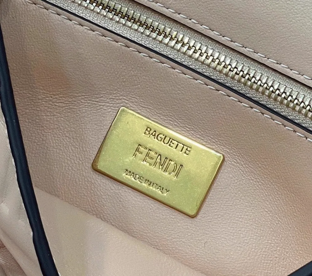 Reference image illustrating Replica Fendi Baguette Chain Midi Bag in Powder – Detailed Style Guide