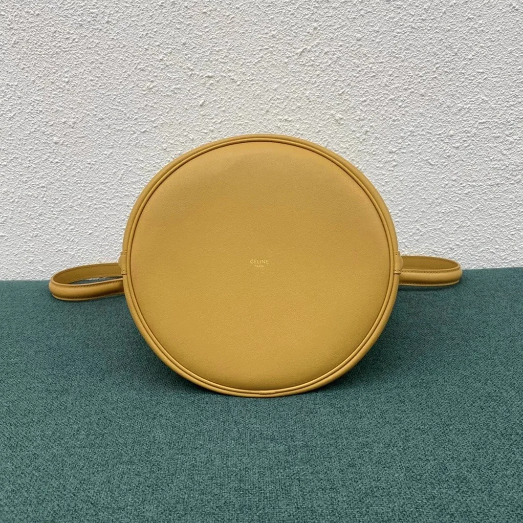 Reference image illustrating Replica Celine Bucket 16 Bag in Yellow Soft Bare Calfskin – A Detailed Style Guide