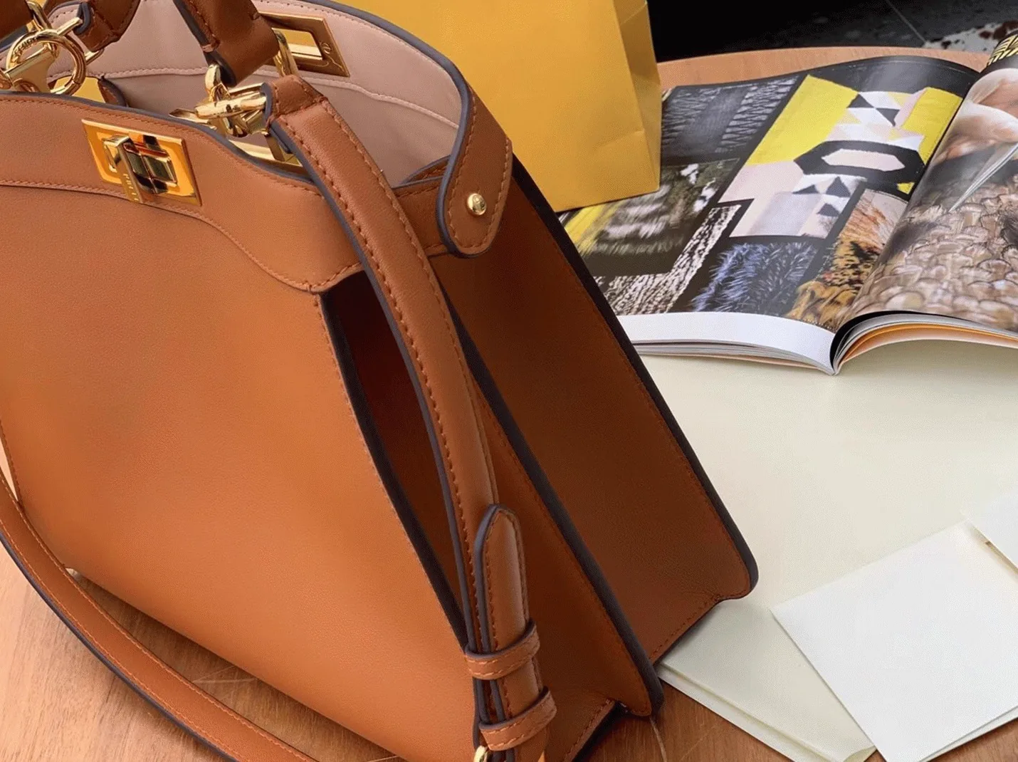 Reference image illustrating Replica Fendi Peekaboo ISeeU Medium Bag in Brown Calfskin – Design, History & Styling Guide