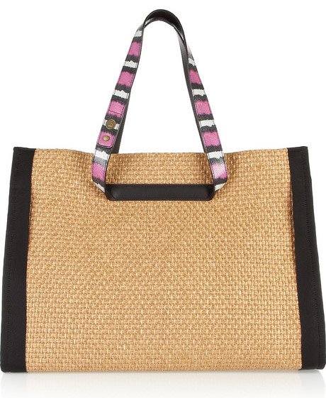 Reference image illustrating 9 Luxurious Beach Bags for Spring 2012: From Straw Totes to Acrylic Clutches
