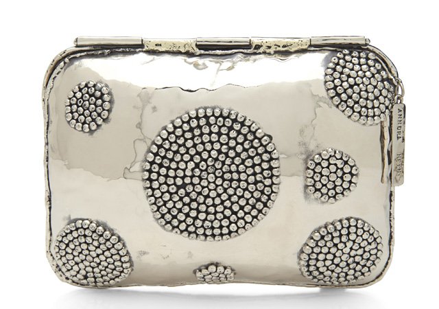 Reference image illustrating Anndra Neen Returns: Sculptural Metal Clutches That Blend Grunge and Glamour