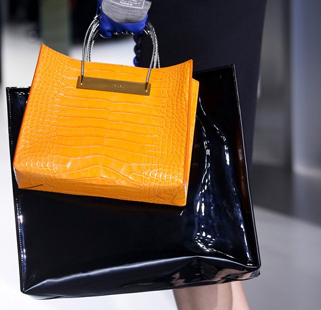Reference image illustrating Balenciaga Fall 2014: Alexander Wang Reinvents the Shopping Bag as a Luxury Handbag