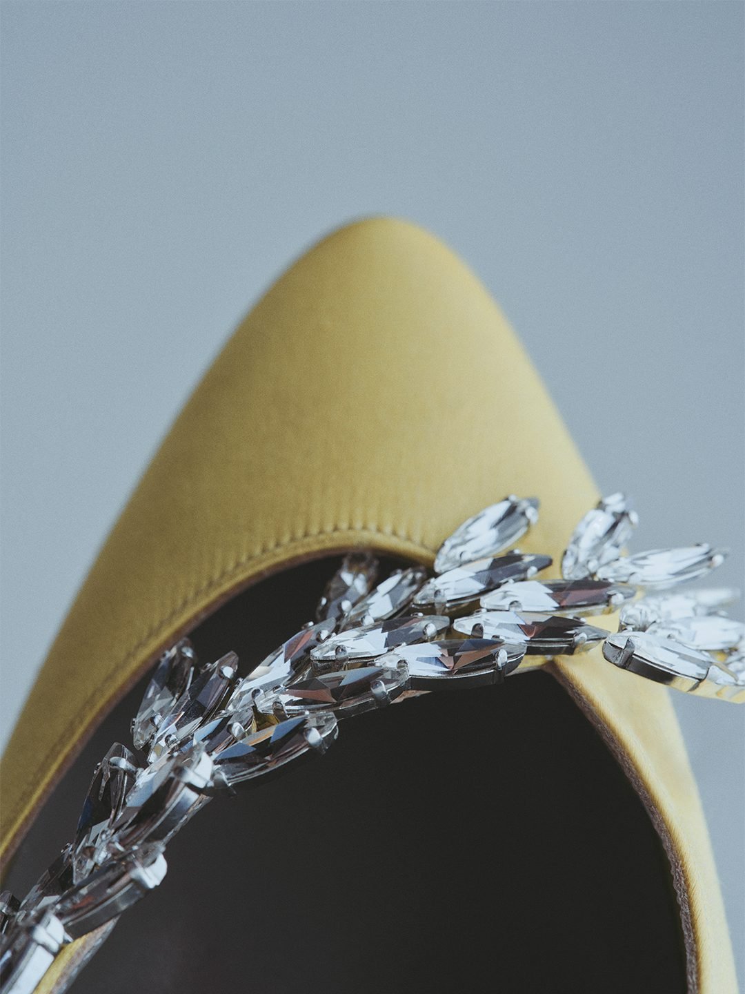 Reference image illustrating Balenciaga x Manolo Blahnik Fall 2026: Crystal Satin Slingbacks, Kitten Heels & Mules