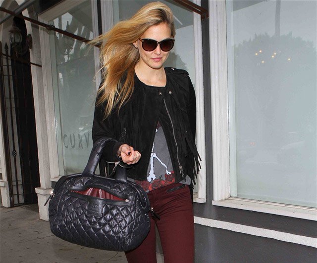 Reference image illustrating Bar Rafaeli Spotted with a Rare Chanel Coco Cocoon Puffed Lambskin Satchel