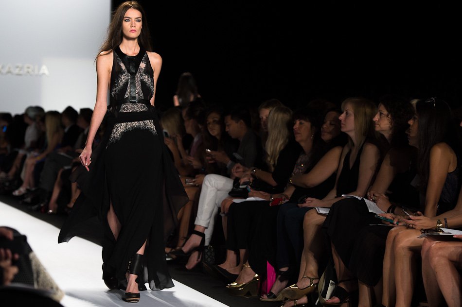 Reference image illustrating BCBG Max Azria Spring 2013 Runway: Harness Details Meet Minimalist Handbags