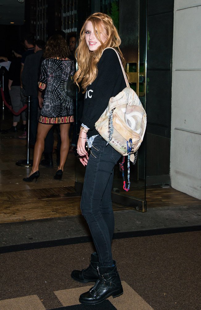 Reference image illustrating Bella Thorne's Chanel Graffiti Backpack: Why the Controversial Runway Bag Still Captivates
