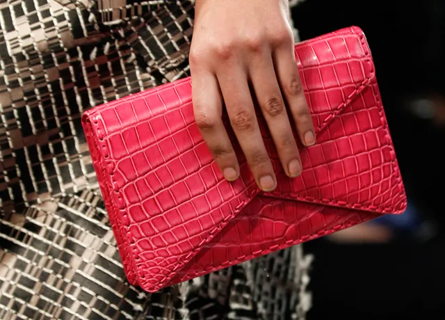 Reference image illustrating Bottega Veneta Fall 2014 Handbags Embrace Exotic Snakeskin in Neutral Tones