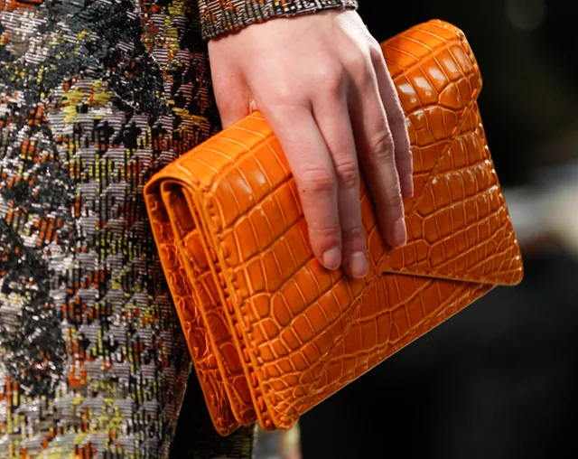 Reference image illustrating Bottega Veneta Fall 2014 Handbags Embrace Exotic Snakeskin in Neutral Tones