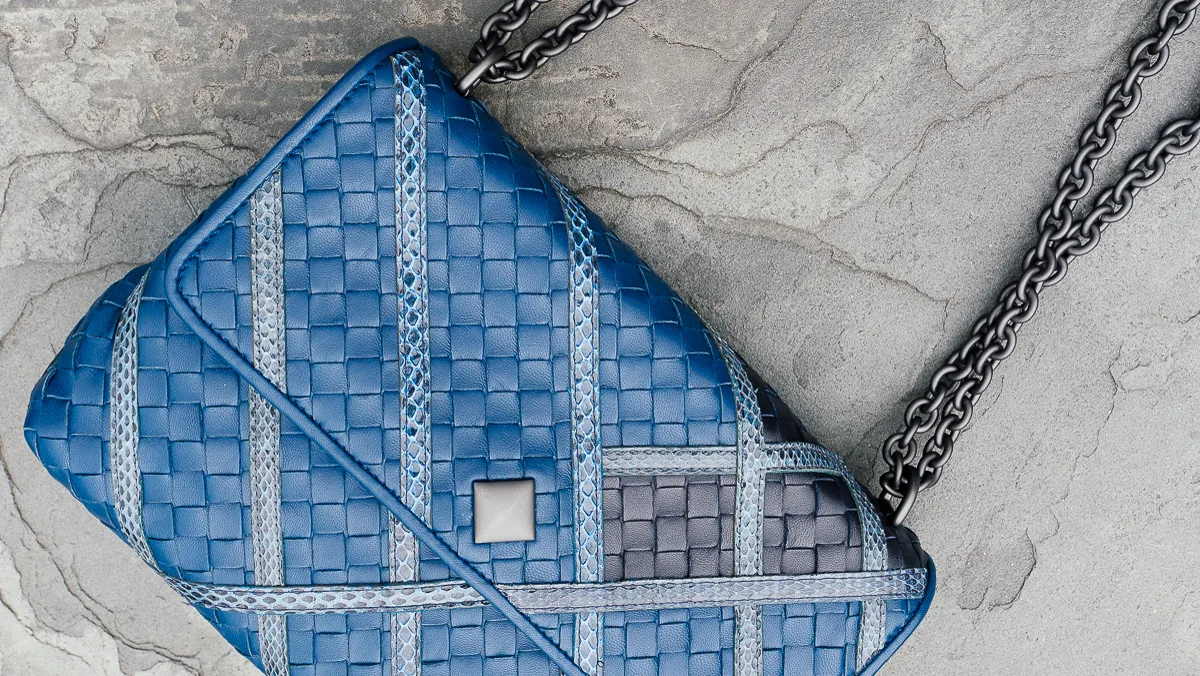 Reference image illustrating Bottega Veneta Olimpia Intrecciato Bag for Bergdorf Goodman: A Manhattan-Inspired Limited Edition