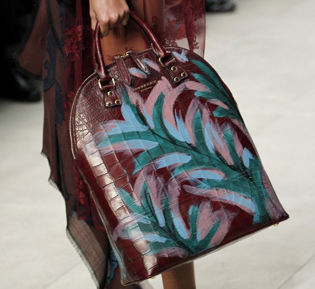 Reference image illustrating Burberry Fall 2014 Runway Bags: Hand-Painted Art or Missed Luxury Opportunity?