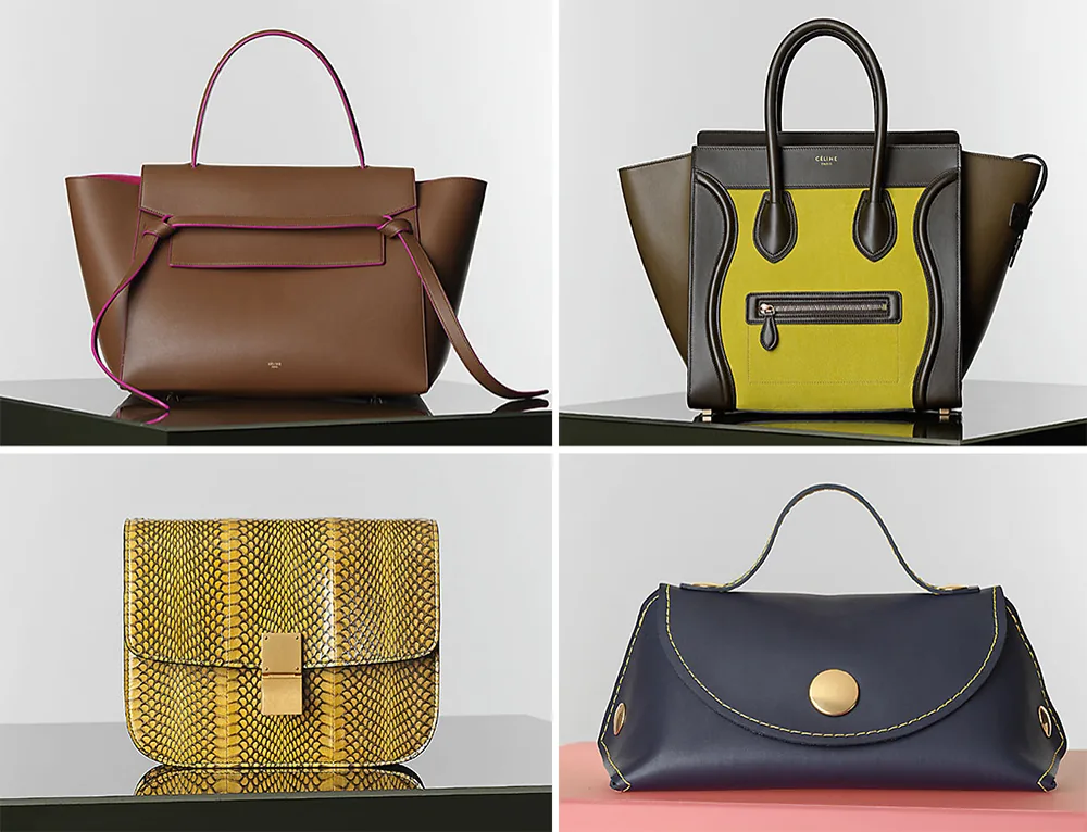 Reference image illustrating Céline Winter 2014 Handbag Collection: New Orb Bag & Classic Favorites in Fresh Colors