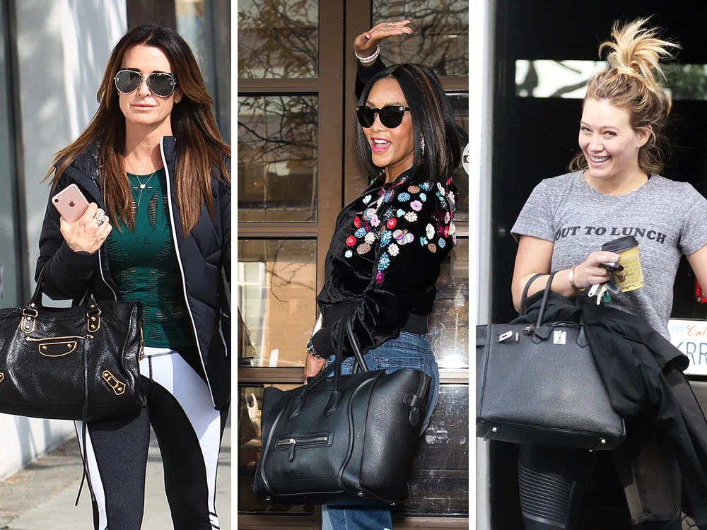 Reference image illustrating Celebrity Handbag Watch: Versace, Louis Vuitton & The Row Bags Spotted on A-Listers During Press Tours