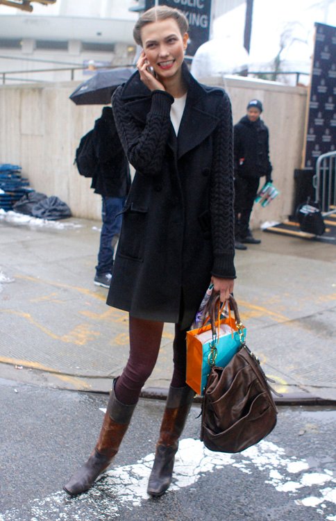 Reference image illustrating Celebrity Handbags at New York Fashion Week Fall 2013: The Street Style Edit