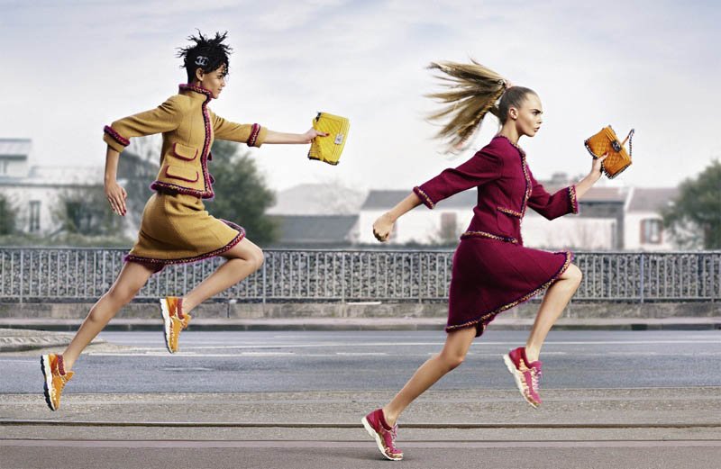 Reference image illustrating Chanel Fall 2014 Campaign: Handbags Meet High-Intensity Style in a Boxing Gym