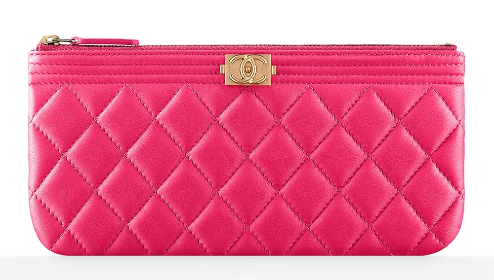 Reference image illustrating Chanel Fall 2016 Small Leather Goods: WOCs, Wallets & Tweed Phone Cases