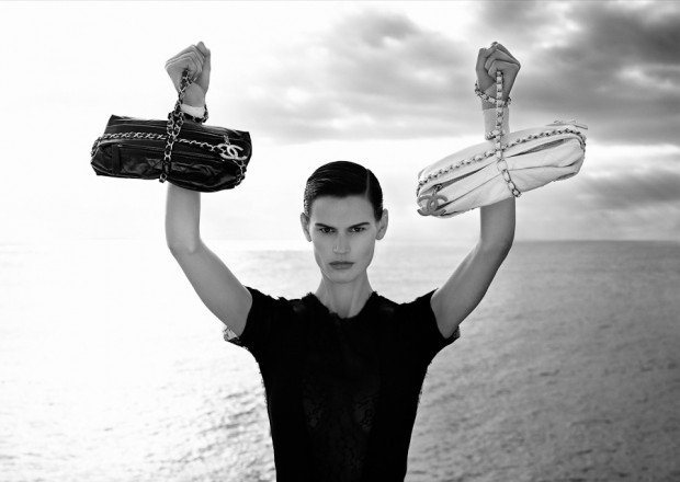Reference image illustrating Chanel Spring-Summer 2012 Campaign: Karl Lagerfeld’s Black-and-White Vision of Elegance and Athleticism