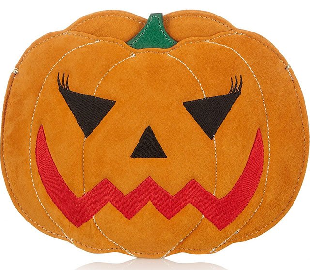 Reference image illustrating Charlotte Olympia Halloween Clutches: The Boo Pumpkin and Sucker for Pandora