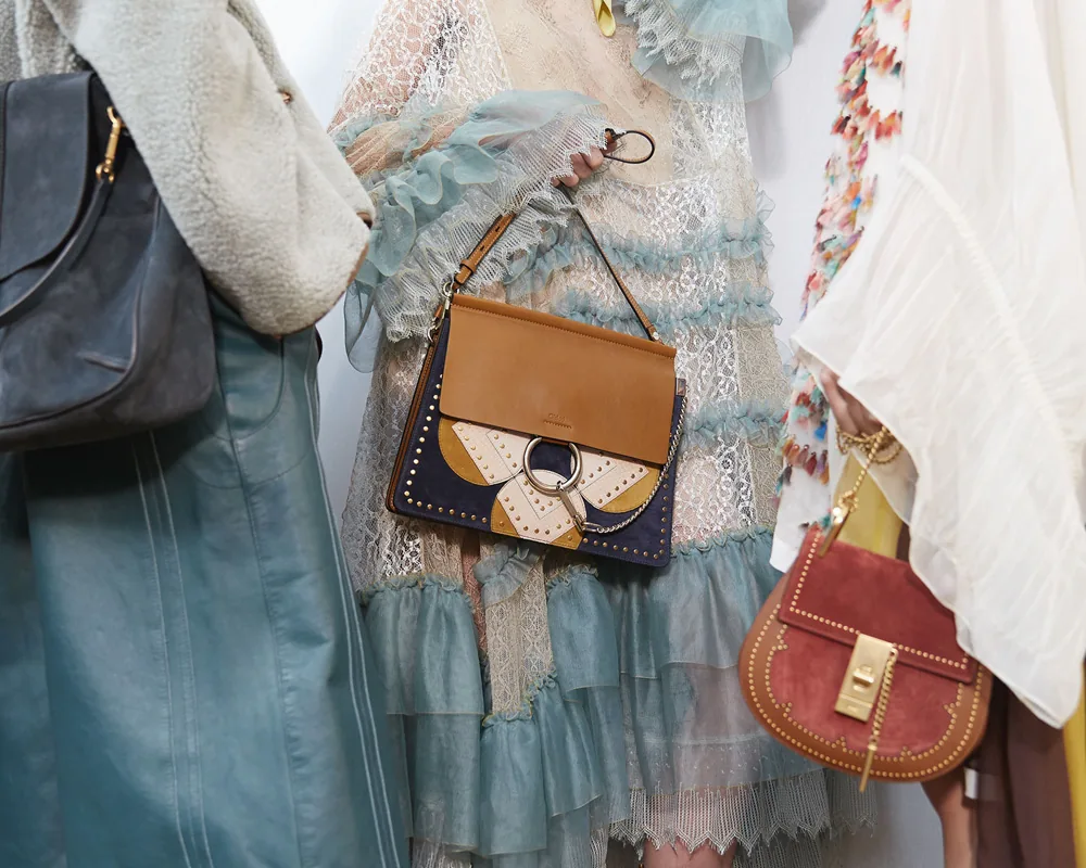 Reference image illustrating Chloé Fall 2016 Accessories Lookbook: The Lexa, Indy, Drew & Faye Bags in Soft Neutrals