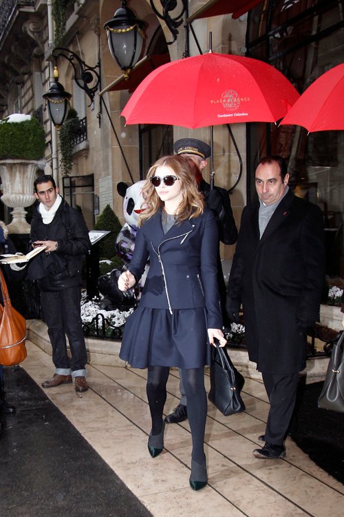 Reference image illustrating Chloë Grace Moretz Carries a Rare Dior Spring 2013 Runway Tote to Haute Couture